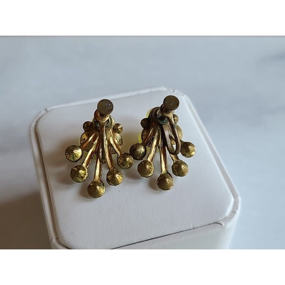 Art Deco Screwback Earrings Vintage - Picture 7 of 10